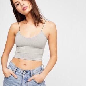 Free People Intimately Gray Skinny Strap Brami Sz M